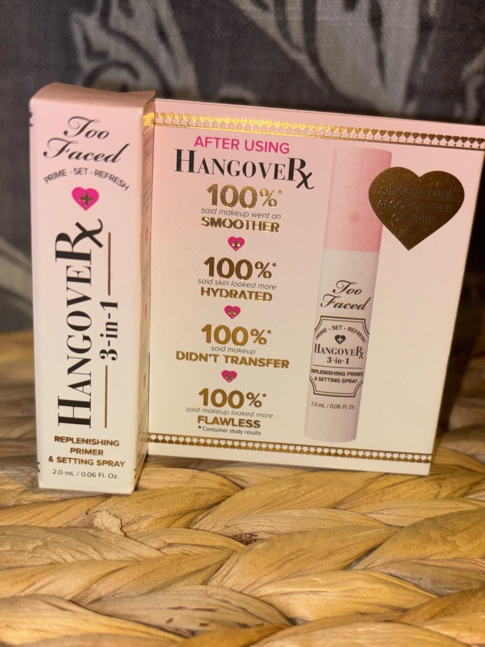 Too Faced Hangover RX 3-in-1 Primer & Setting Spray - Pink and White Packaging